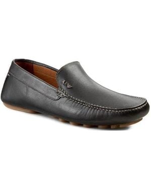 Armani Jeans Logo Details Business Casual Shoes - Brown