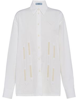 Prada Long-Sleeve Cotton Shirt - White