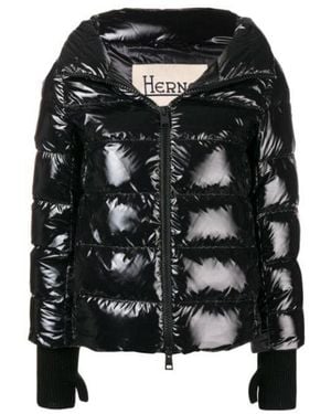 Herno Glove Detailed Down Jacket - Black