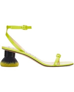 Loewe Petal Brush Heel Sandal - Yellow