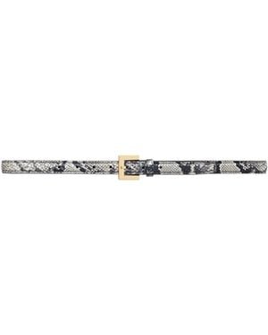 Anine Bing Printed Leather Belt - White