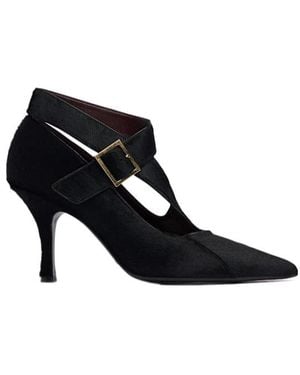 KHAITE 85Mm Sloan Pony Hair Court Shoes - Black