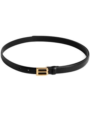 Balenciaga Bolero B Leather Belt - White