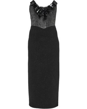 Alessandra Rich Tweed Midi Dress - Black