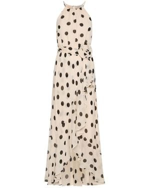 Marella Ruffle Dress With A Fabric Flower - Metallic