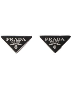 Prada Enameled Earrings - White