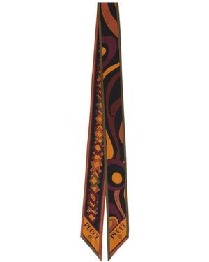 PUCCI Pointed-Tip Silk Scarf - White