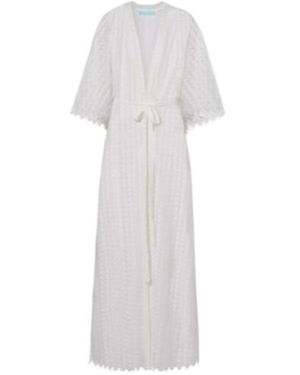 Melissa Odabash Tali Scalloped Sheer Kaftan - White