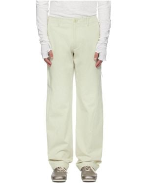 Post Archive Faction PAF Casual Trousers With Belt Loops - White
