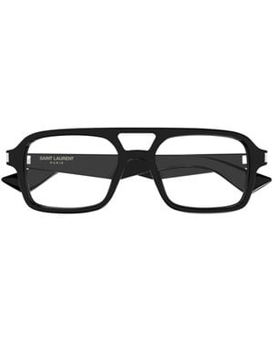 Saint Laurent Pilot-Frame Glasses - White
