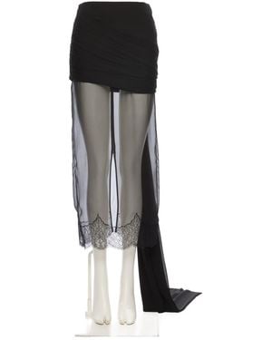 Valentino Georgette Midi Skirt - Black