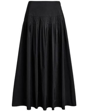 Ralph Lauren Pleated Flared Maxi Skirt - Black