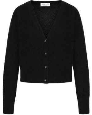 Roberto Collina Cropped V-Neck Knit Cardigan - Black