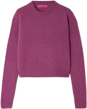 The Elder Statesman Crew Neck Cashmere Jumper - Purple