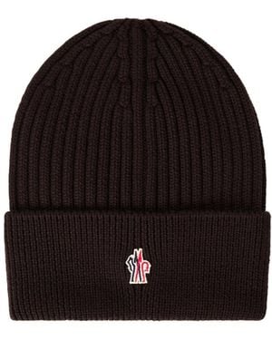 Moncler Vertical Stripe Knitted Cold Cap - Black