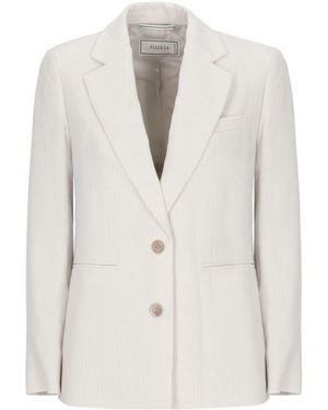 Peserico Textured Single-Breasted Blazer - White