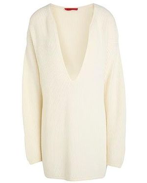 MAX&Co. V-Neck Long-Sleeve Lightweight Knit Sweater - White