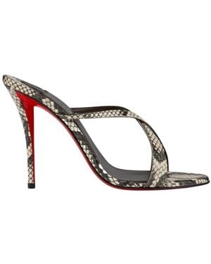 Christian Louboutin Mulazee Snakeskin Heeled Sandals - White