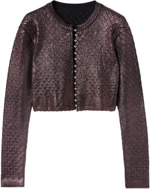 Rabanne Jacquard Knit Cardigan - Brown