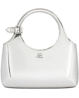 Courreges Courrèges Mini Holy Logo Embossed Shoulder Bag - White