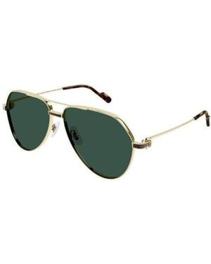 Cartier Aviator Frame Sunglasses - Green