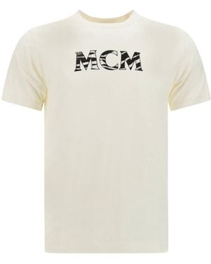 MCM Logo Printed Crewneck T-Shirt - White