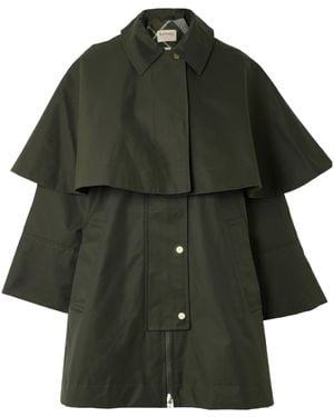 Barbour Fia Cape-Effect Cotton-Blend Twill Jacket - Green