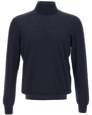 Gran Sasso Ribbed-Knit Turtleneck Jumper - Blue
