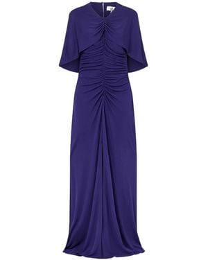 Kallmeyer Cape-Effect Jersey Gown - Purple