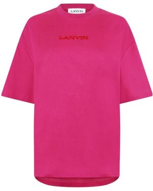 Lanvin Embroidered Logo T-Shirt - Pink