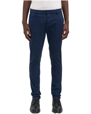 Dondup Tapered-Fit Casual Pants With Zip Details - Blue