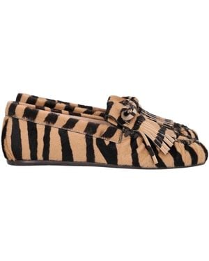 Stuart Weitzman Britt Fringed Loafer - Brown