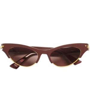 Bottega Veneta Angle Cat Eye Sunglasses - Brown