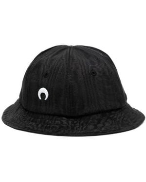 Marine Serre Logo-Embroidered Bucket Hat - Black