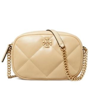 Tory Burch Kira Diamond Quilt Camera Crossbody Bag - Natural
