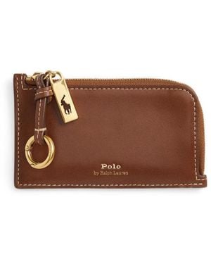 Polo Ralph Lauren Zip Leather Wallet - Brown