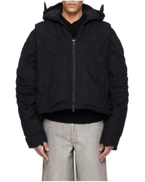 HELIOT EMIL Vertebrae Hooded Casual Jacket - Black