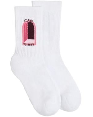 CASABLANCA Graphic-Print Socks - White