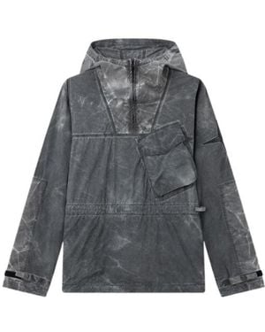 Stone Island Anorak With Anti-Drop Finish - Gray