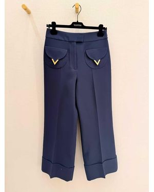 Valentino Crepe Couture Pants - Blue