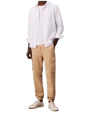Calvin Klein Skinny Twill Cargo Trousers - White
