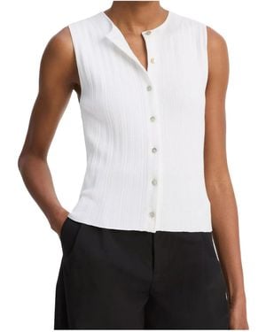 Vince Sleeveless Cardigan - White