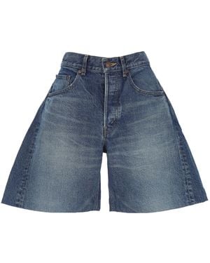 Celine Denim Shorts With Belt Loops - Blue