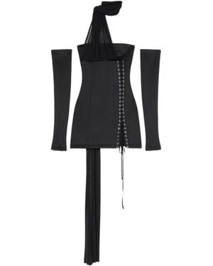 Blumarine Off-Shoulder Corset Mini Dress - Black