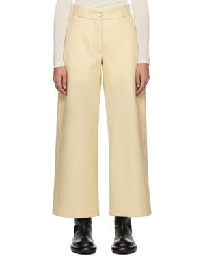 Jil Sander Wide-Leg Wool Pants - Natural