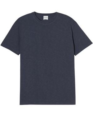 Closed Round Neck Short Sleeve T-Shirt - Blue