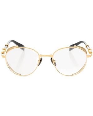 Balmain Eyewear Round Frame Glasses - Natural