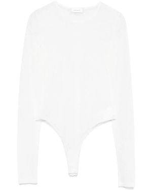 Wardrobe NYC Polka-Dot Bodysuit - White