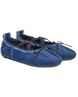 Simone Rocha Ballerina Grip Denim Ballet Flats - Blue