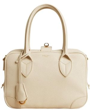 Golden Goose Logo Printed Zipped Tote Bag - Natural